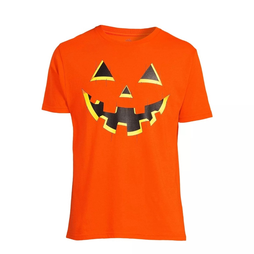 Way to Celebrate Men's Halloween Jack-o'-Lantern Graphic Tee Orange